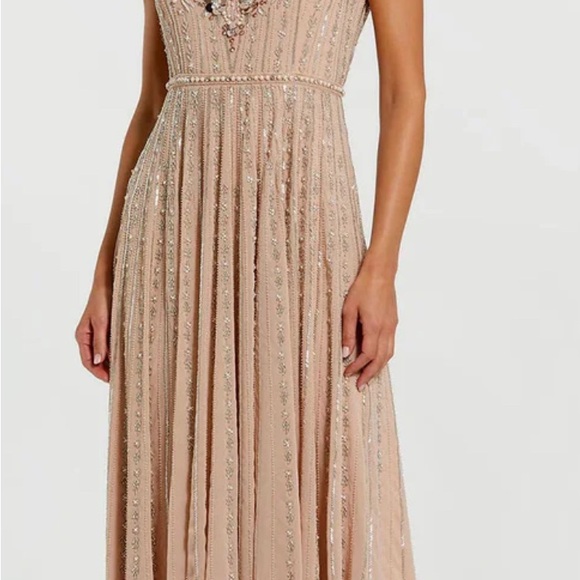 Mac Duggal Embellished Nude Maxi Dress - Picture 2 of 5